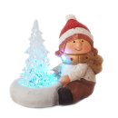 Wichtelstube-Kollektion Winterkind Mädchen mit LED Deko Keramikfigur Weihnachten Winterkinder