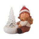 Wichtelstube-Kollektion Winterkind Mädchen mit LED Deko Keramikfigur Weihnachten Winterkinder