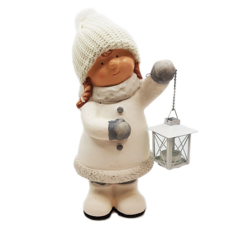 Wichtelstube-Kollektion XXL 40 cm Decorative Figure with Lantern Winter Child Christmas Decorative Figure Garden 
