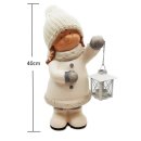 Wichtelstube-Kollektion XXL Deko Figur 40cm Winterkinder Mädchen Weihnachtsfigur Keramikfigur Weihnachten Gartenfigur