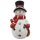 Wichtelstube-Kollektion XXL Deko Figur Schneemann mit Besen 30cm Windlicht Weihnachtsfigur Keramikfigur Weihnachten