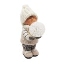 Winterkind Junge mit LED 19cm Deko Keramikfigur Weihnachten Winterkinder