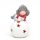 2er Set Keramik Winterfigur Winterkinder Dekofigur grau/weiß, Schapka mit Filzrand, rotem Schal auf Windlichtkugel  11 x 10,5 x 16,5 cm LED;