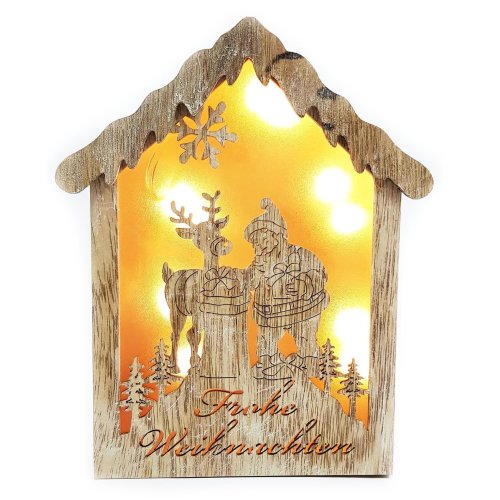 Holz LED Weihnachtshaus 