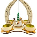 Holz Teelicht Weihnachtspyramide f. Teelichter "Weihnachten Engel Chor"  H:24cm