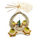 Holz Teelicht Weihnachtspyramide f. Teelichter "Weihnachten Engel Chor"  H:24cm