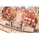 LED Holz Schwibbogen Oval "Weihnachtsmarkt im Erzgebirge" Lichterbogen Schwippbogen mit Timer