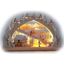 Echtholz LED Schwibbogen mit Timer "Winterlandschaft" Original Wichtelstube Kollektion Leuchter Schwippbogen Lichterbogen