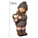 Wichtelstube-Kollektion XXXL Deko Figur 52cm Winterkinder Mädchen Weihnachtsfigur Keramikfigur Weihnachten Gartenfigur