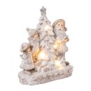 Wichtelstube-Kollektion Dekofigur Winterkinder mit Santa-Claus LED beleuchtet Weihnachtdeko