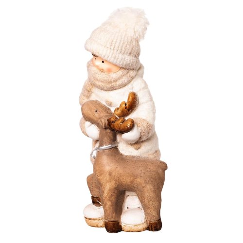 Winterkind mit Dekofigur 20,47 25,5cm Rentier € Wichtelstube-Kollektion Weihn,