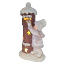 Wichtelstube-Kollektion XXL 41cm LED Dekofigur Garten Mädchen Briefkasten Gartenfigur Winter