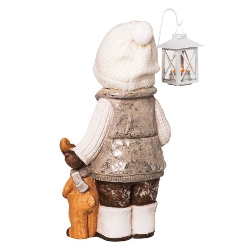 XXL Wichtel Figur Garten Deko Weihnachten – Handbemalt, Aus Wetterfestem MGO, 51 Cm Hoch, 24 X 19 Cm