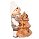 Wichtelstube-Kollektion LED Dekofigur Winterkind Weihnachten Deko Weihnachtsdeko Figuren Garten
